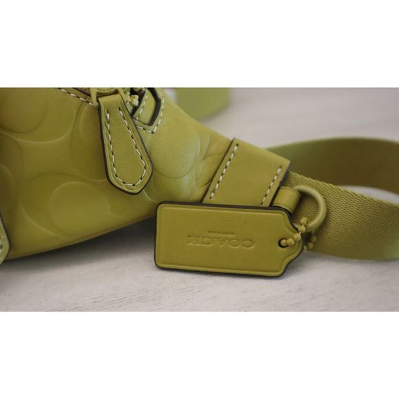 Coach CH073 Women's Chartreuse Signature Leather Sprint Mini Belt Bag $350 - Picture 7 of 16